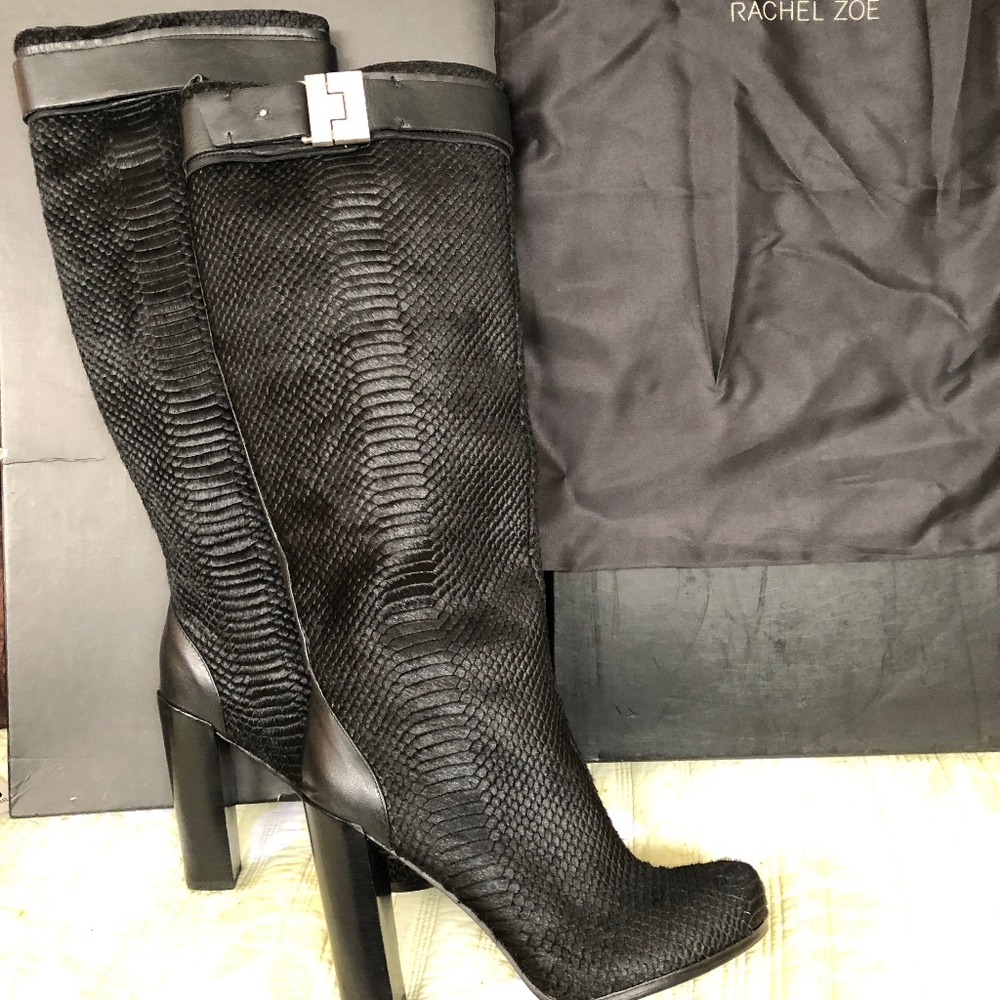 Rachel Zoe Textured Calf-skin Heeled Boots